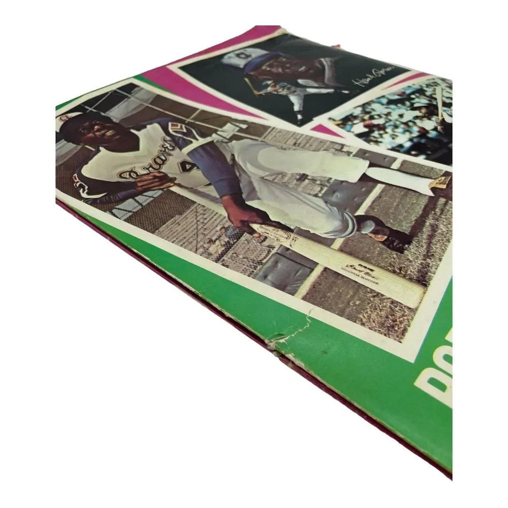 VTG 1970's Hank Aaron Atlanta Braves MLB Baseball Portfolio Pocket School Folder